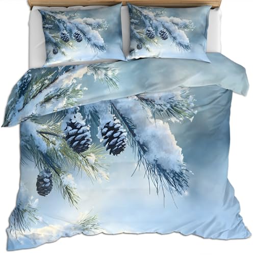 Landschafts Bettwäsche Set für Mädchen 135 X 200 cm Bettbezüge mit Tannenzweigen Bettbezug mit Tannenzapfen Bettset für Mädchen Blauer Himmel Bettbezüge Weicher Mikrofaser Bettbezug und Kissenbezug Landschafts Bettwäsche Set für Mädchen 135 X 200 cm Bettbezüge mit Tannenzweigen Bettbezug mit Tannenzapfen Bettset für Mädchen Blauer Himmel Bettbezüge Weicher Mikrofaser Bettbezug und Kissenbezug von FIEMAR