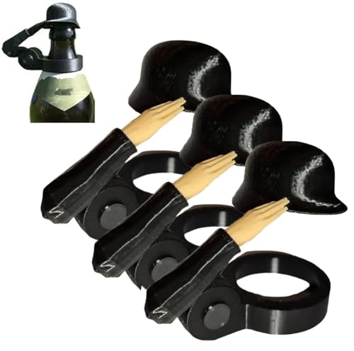 Bierflaschenhelm mit Soldatengruß, Salut Bierflaschen Helm Flaschenverschlüsse,Soldat Salute Bier Flasche Helm,Wiederverwendbarer Flaschenverschluss für Bier von FIENZA