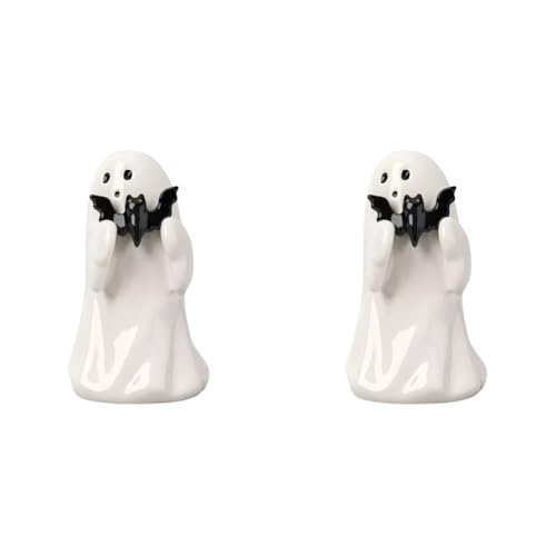 FIENZA Cute Geist Statue Halloween Deko Geist Statue Gruselig Geister 2024 Halloween Desktop Ornamente Halloween Deko Halloween-Statue - Halloween-Geist-Figur(2pcs Schläger) von FIENZA