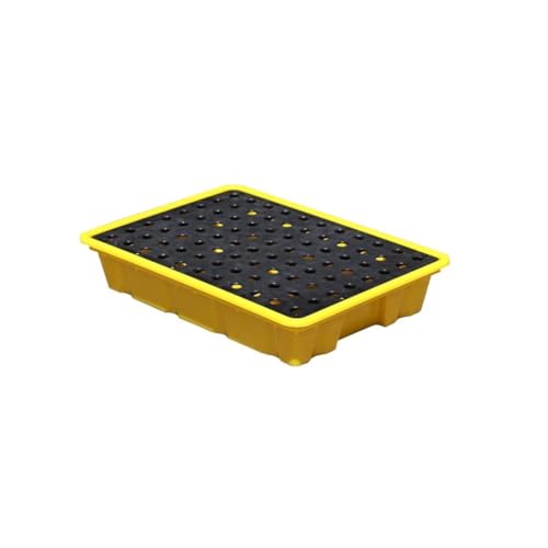 1 Stück Industrielle Fass-Auffangpalette mit Ablauf – zur Verhinderung von Öltanklecks in Garage und Keller(11 L/49x35x9.5 Cm) von FIEYYU