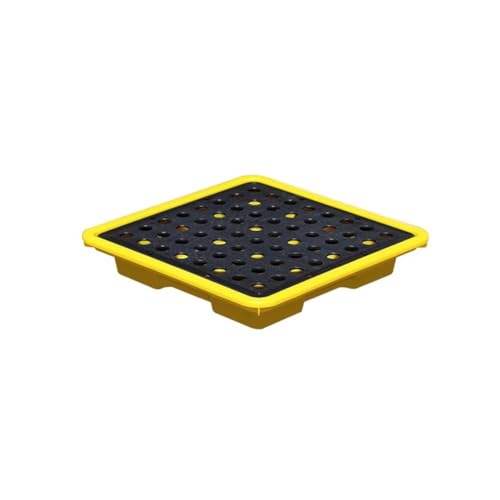 1 Stück Industrielle Fass-Auffangpalette mit Ablauf – zur Verhinderung von Öltanklecks in Garage und Keller(4 L/33x33x5.8 Cm) von FIEYYU