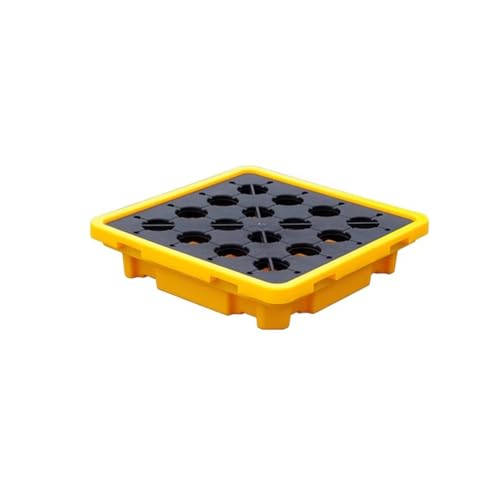 1 Stück Industrielle Fass-Auffangpalette mit Ablauf – zur Verhinderung von Öltanklecks in Garage und Keller(43 L/66x66x15 Cm) von FIEYYU