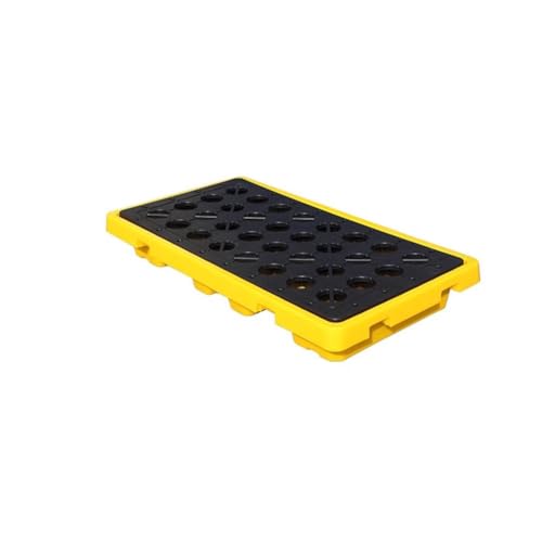 1 Stück Industrielle Fass-Auffangpalette mit Ablauf – zur Verhinderung von Öltanklecks in Garage und Keller(90 L/130x68x17.5 Cm) von FIEYYU