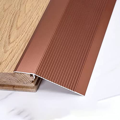 4 Zoll breite Bodenübergangsleiste aus Aluminium – langlebige Teppichleiste und Reduzierung for Türöffnungen und unebene Böden(Brown,135cm L) von FIEYYU