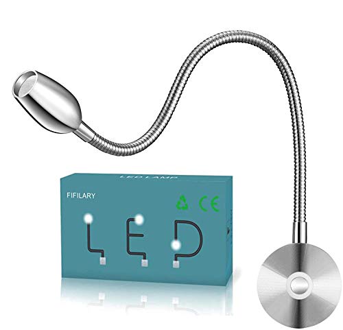 LED-Leselampe,Dimmbare-Nachttischlampe,an der Wand montiertes Arbeitslicht mit Memory-Funktion Touch-Schalter Nachtbeleuchtung Warmweiß,200LM/3000K/3W/Wechselstrom,Abstrahlwinkel:30°,Länge:38cm von FIFILARY