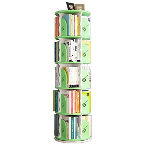 FIFOR 360 ° drehbares Bücherregal, fördert das Interesse der Kinder am Lesen, 3-5-stöckiges Bücherregal mit freier Montage, bodenstehende Bibliothek, Geburtstagsgeschenk von FIFOR