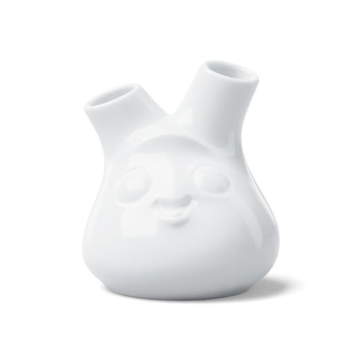FIFTYEIGHT PRODUCTS / Vase klein mit 2 Öffnungen Kess (Porzellan, 253 Gramm, Weiß, Made in Germany) von FIFTYEIGHT PRODUCTS