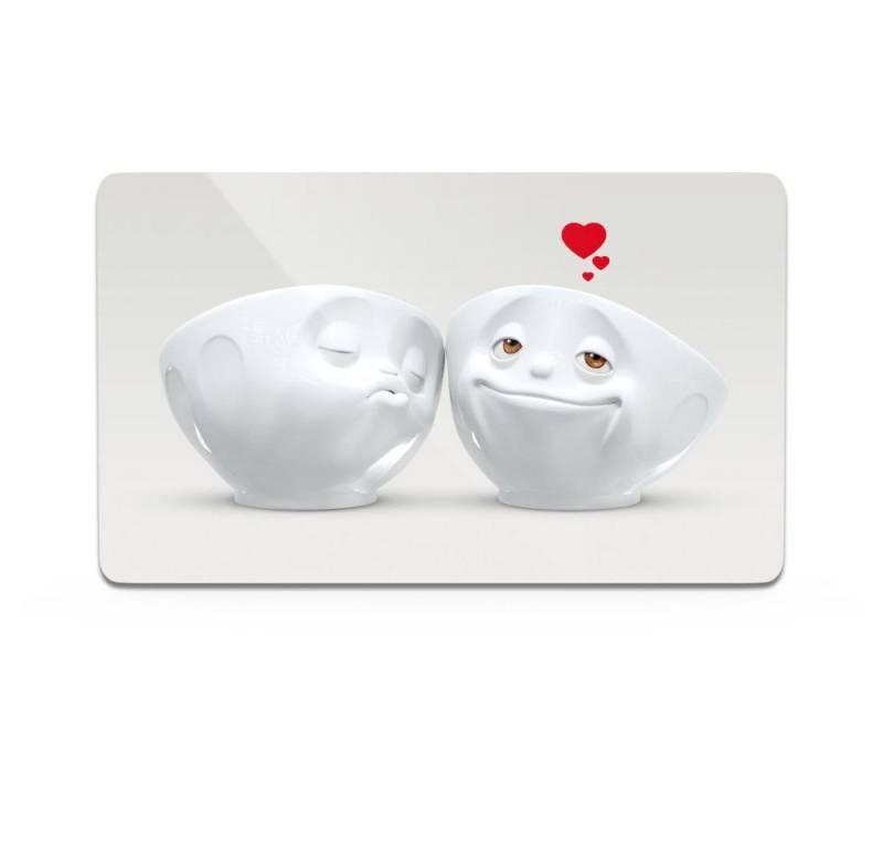 FIFTYEIGHT PRODUCTS Brotschneidebrett Valentinstag-Set: Süßer Kuss - Fiftyeight Schale Küssend weiß + Frühst von FIFTYEIGHT PRODUCTS