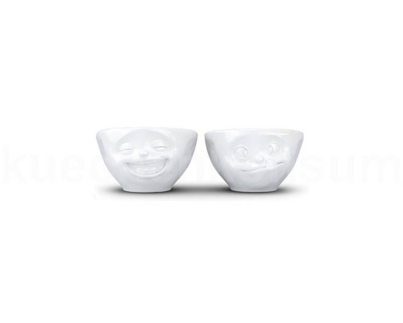FIFTYEIGHT PRODUCTS Frühstücks-Geschirrset TV Tasse Dip-Set 25.01 Lachend und Lecker klein weiß, TV Tasse Dip-Set 25 Lachend und Lecker klein weiß von FIFTYEIGHT PRODUCTS