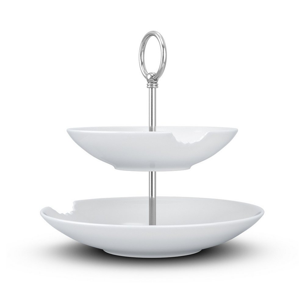 FIFTYEIGHT PRODUCTS Frühstücks-Geschirrset TV Tasse Etagere 35 Food-Tempel 18 x 24 mit Biß weiß (2-tlg), Hotelporzellan, zerlegt geliefert von FIFTYEIGHT PRODUCTS