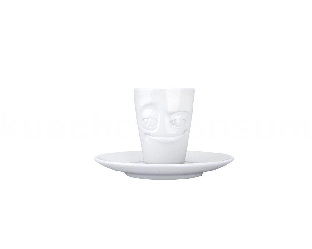 FIFTYEIGHT PRODUCTS Frühstücks-Geschirrset TV Tasse Espresso Mug 11 verschmitzt weiß mit Henkel, TV Tasse Espresso Mug 11 verschmitzt weiß mit Henkel von FIFTYEIGHT PRODUCTS