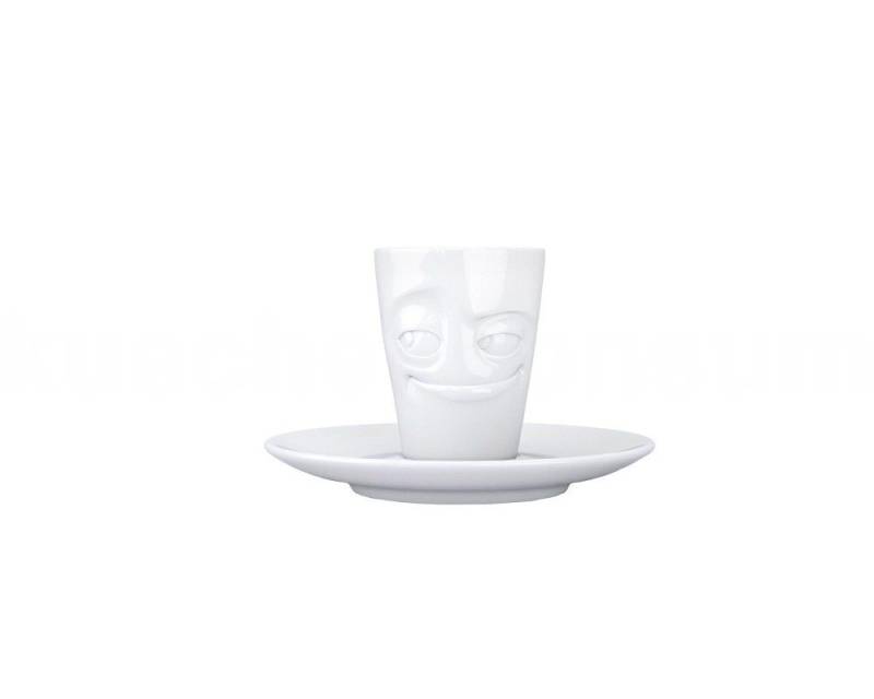 FIFTYEIGHT PRODUCTS Frühstücks-Geschirrset TV Tasse Espresso Mug 11 verschmitzt weiß mit Henkel, TV Tasse Espresso Mug 11 verschmitzt weiß mit Henkel von FIFTYEIGHT PRODUCTS
