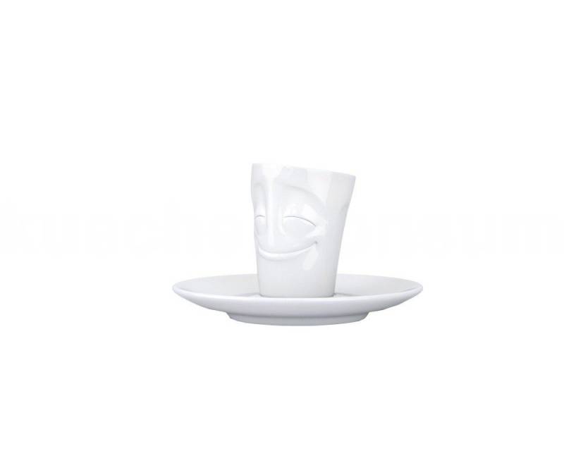 FIFTYEIGHT PRODUCTS Frühstücks-Geschirrset TV Tasse Espresso Mug 12 vergnügt weiß mit Henkel, TV Tasse Espresso Mug 12 vergnügt weiß mit Henkel von FIFTYEIGHT PRODUCTS