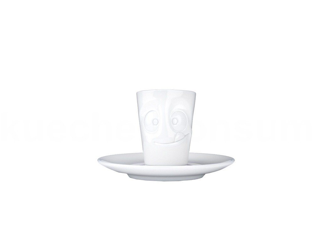 FIFTYEIGHT PRODUCTS Frühstücks-Geschirrset TV Tasse Espresso Mug 14 lecker weiß mit Henkel, TV Tasse Espresso Mug 14 lecker weiß mit Henkel von FIFTYEIGHT PRODUCTS