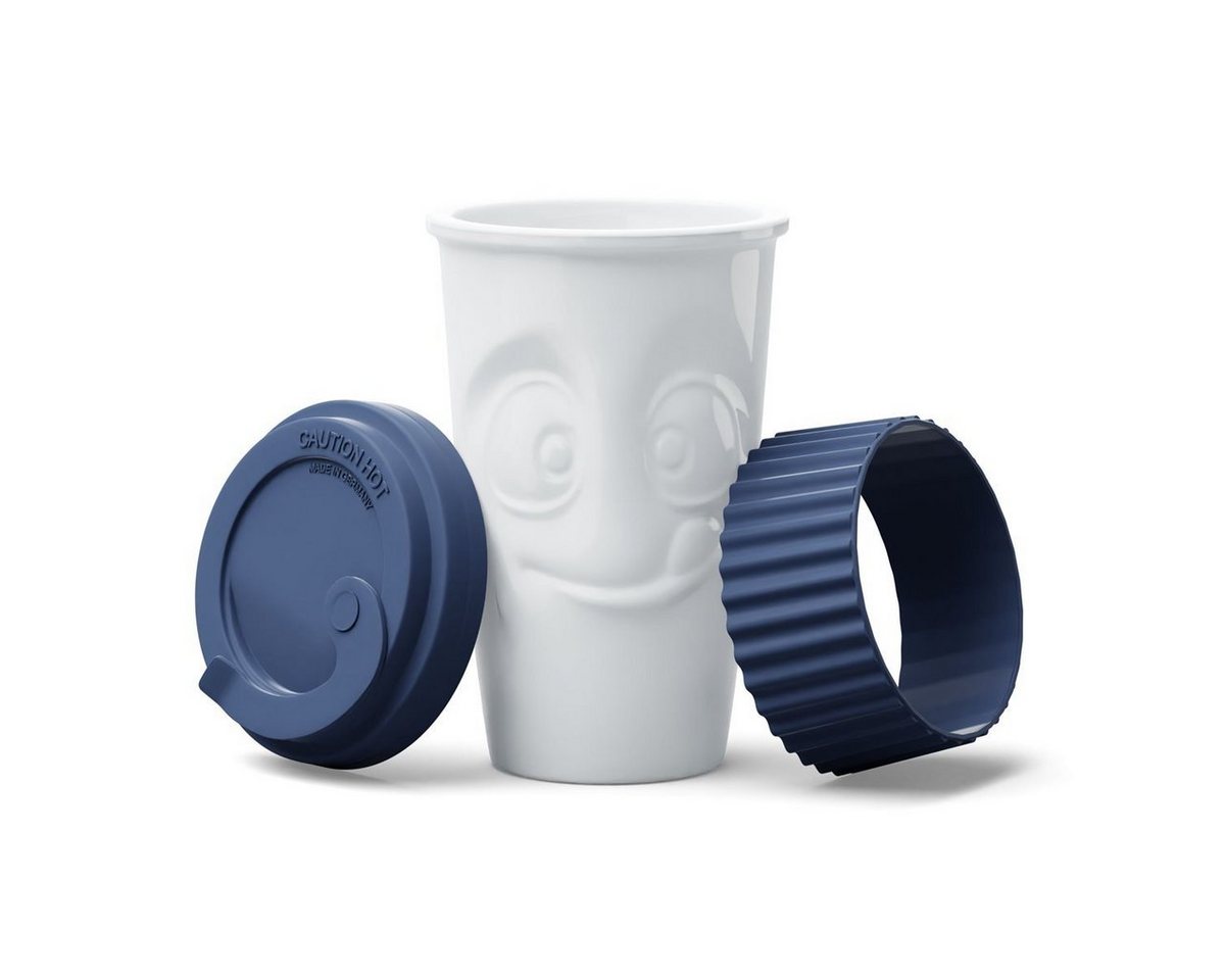 FIFTYEIGHT PRODUCTS Frühstücks-Geschirrset TV Tasse Kaffeebecher 04 To Go Lecker Marineblau von FIFTYEIGHT PRODUCTS