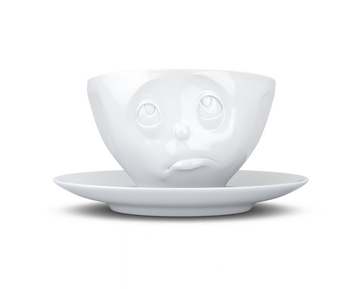 FIFTYEIGHT PRODUCTS Frühstücks-Geschirrset TV Tasse Kaffeetasse 44.01 Och Bitte mit Untertasse weiß, TV Tasse Kaffeetasse 44 Och Bitte mit Untertasse weiß von FIFTYEIGHT PRODUCTS