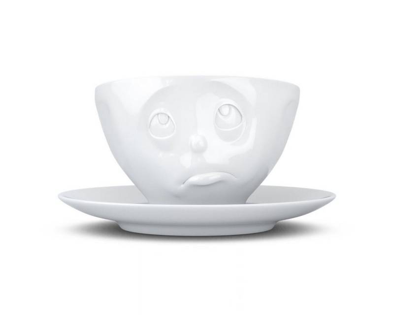 FIFTYEIGHT PRODUCTS Frühstücks-Geschirrset TV Tasse Kaffeetasse 44.01 Och Bitte mit Untertasse weiß, TV Tasse Kaffeetasse 44 Och Bitte mit Untertasse weiß von FIFTYEIGHT PRODUCTS