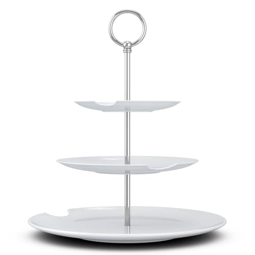 FIFTYEIGHT PRODUCTS I Food Temple - 3 stufig (Porzellan, Durchmesser Teller 18-24 com, weiß, Made in Germany) von FIFTYEIGHT PRODUCTS