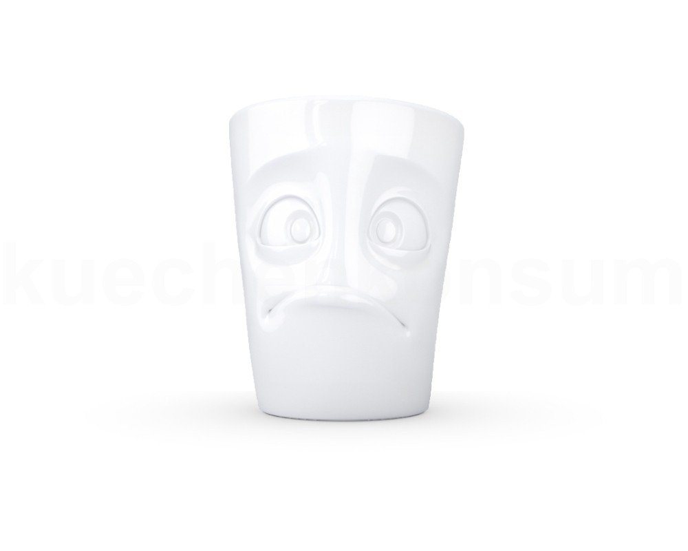 FIFTYEIGHT PRODUCTS Frühstücks-Geschirrset TV Tasse Kaffeebecher 84.01 Henkelbecher Verdutzt weiß, TV Tasse Kaffeebecher aus Hartporzellan, in Geschenkbox geliefert von FIFTYEIGHT PRODUCTS