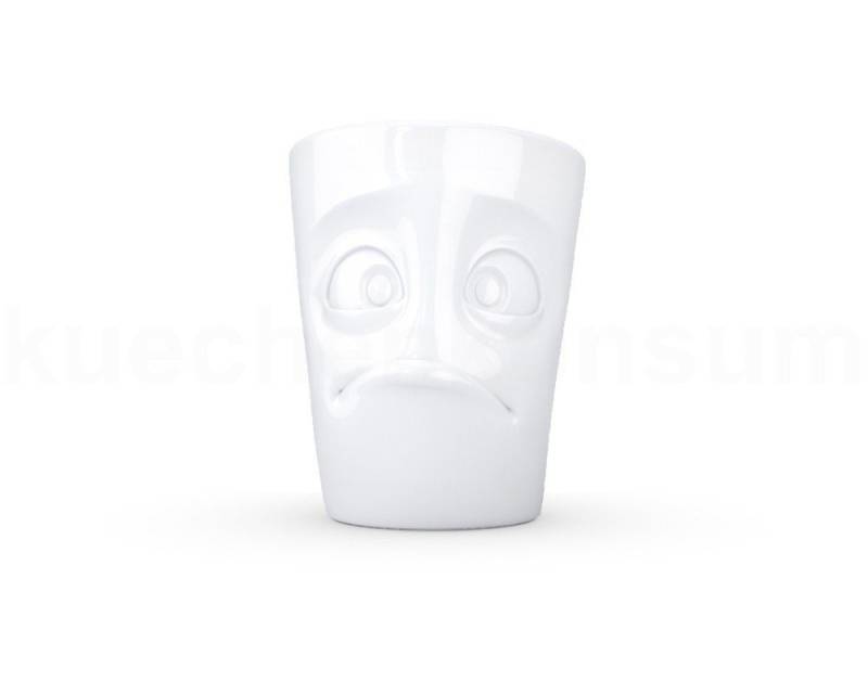 FIFTYEIGHT PRODUCTS Frühstücks-Geschirrset TV Tasse Kaffeebecher 84.01 Henkelbecher Verdutzt weiß, TV Tasse Kaffeebecher aus Hartporzellan, in Geschenkbox geliefert von FIFTYEIGHT PRODUCTS