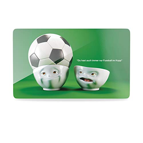 FIFTYEIGHT PRODUCTS / Frühstücksbrettchen „Fussball im Kopp" (Resopal, 23 x 14 x 0.5 cm, Grün & Weiß, Made in Germany von FIFTYEIGHT PRODUCTS