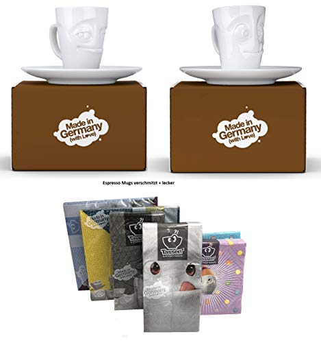 Fiftyeight Espressotassen ESPRESSO MUG 2er Set + SERVIETTEN, 80 ml, VERSCHMITZT+LECKER E Mugs 2 Fiftyeight Espressotassen ESPRESSO MUG 2er Set + SERVIETTEN, 80 ml, VERSCHMITZT+LECKER E Mugs 2 von FIFTYEIGHT PRODUCTS