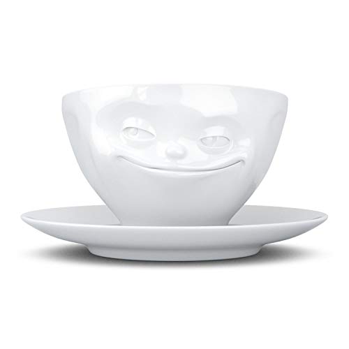 TASSEN/Kaffeetasse, Grinsend (Porzellan, 200ml, weiß, 100% Made in Germany) von FIFTYEIGHT PRODUCTS