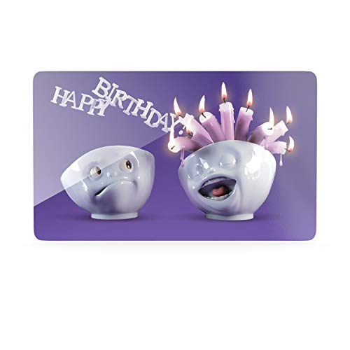 FIFTYEIGHT PRODUCTS / Tassen / Frühstücksbrettchen „Happy Birthday" ( Resopal, 14x23x1 cm, Lila, Made in Germany) von FIFTYEIGHT PRODUCTS