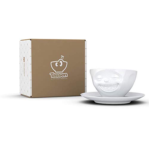 FIFTYEIGHT PRODUCTS 01.47.01 Tasse Lachend weiß 200 ml Kaffeetasse Teetasse T014701, Porzellan, 200 milliliters von FIFTYEIGHT PRODUCTS