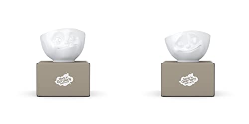 XL Schalen-Set 2-tlg. Lecker + Glücklich - weiß - FIFTYEIGHT - 1000 ml - Müslischale Suppenschale Salatschale von FIFTYEIGHT PRODUCTS