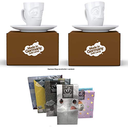 Fiftyeight Espressotassen Espresso Mug 2er Set + SERVIETTEN, 80 ml, VERSCHMITZT+VERDUTZT E Mugs 2 von FIFTYEIGHT PRODUCTS