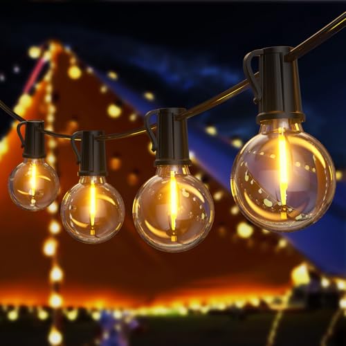 FIFlying Lichterkette Außen Strom - LED Outdoor Lichterkette Glühbirnen Außen Innen Strom mit Stecker, 20,1M 66Ft 30+2 Warmweiße IP54 G40 Glühbirnen Plastik für Balkon Party Camping Garten Hochzeit Te von FIFlying