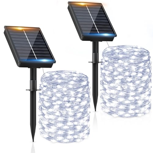 FIFlying Solar Lichterkette Aussen, 2x16M 160 LED Solarlichterkette Außen Wetterfest 8 Modi IP65 Wasserdicht Solar Lichterkette Outdoor für Balcony Garten Zaun Camping Hof Party Hochzeit von FIFlying