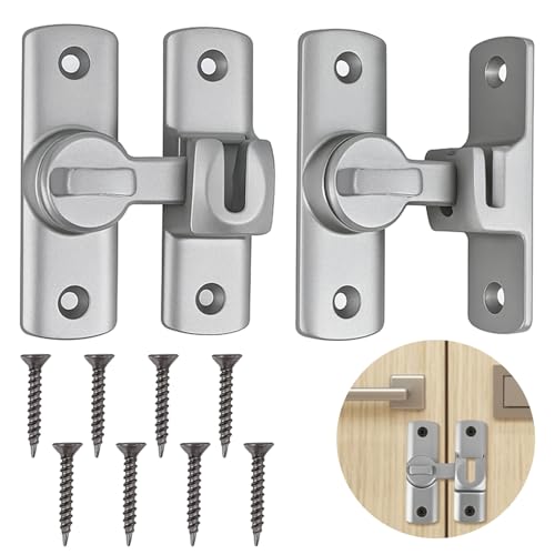 2 Stück Türriegel aus Aluminiumlegierung Schnappriegel Riegel Tür und Türverriegelung Innen für Badezimmer, Schlafzimmer, Schiebetür, Fensterriegel von FIGCY