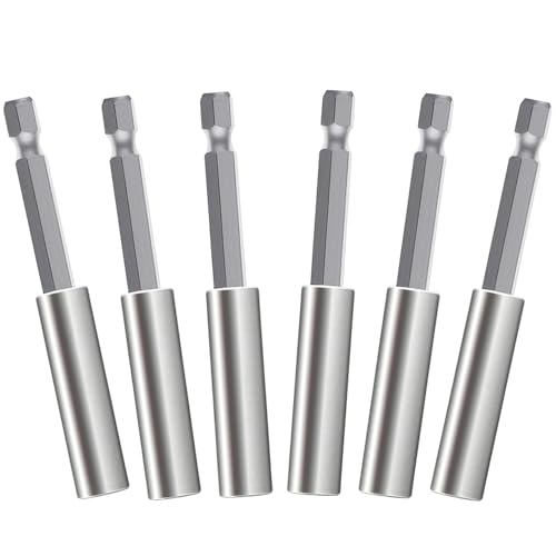 FIGCY Bit-Halter Set, 6-teilig, 60 mm, 1/4" Bit-Verlängerung, Schnellwechselhalter, aus Edelstahl, robust und präzise, für Bohrmaschine und Schraubendreher FIGCY Bit-Halter Set, 6-teilig, 60 mm, 1/4" Bit-Verlängerung, Schnellwechselhalter, aus Edelstahl, robust und präzise, für Bohrmaschine und Schraubendreher von FIGCY