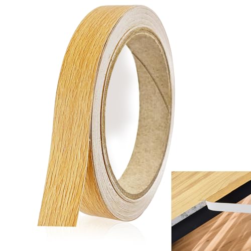 Selbstklebendes Eichenschicht Klebeband 10m für Holzverkleidungen und Arbeitsplatte Restaurieren DIY Holzmaserungs-Reparaturband ideal Möbeldekoration mit strapazierfähiger gelber Eichenoberfläche von FIGCY