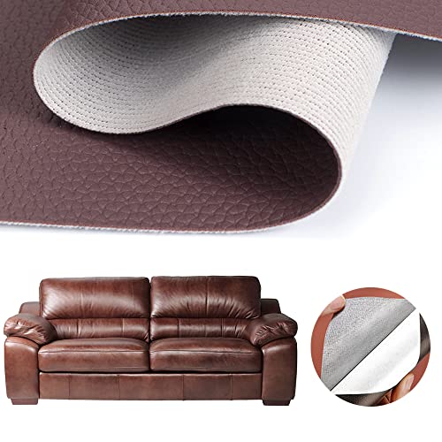 FIGFYOU Lederflicken Selbstklebend Leder Flicken Braun Leder Patch Kit zum Aufkleben Lederreparatur Sofa für Autositze Jacke Sofa Couch Rucksack (20 * 100cm) von FIGFYOU