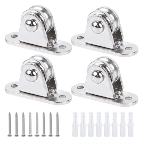 Umlenkrolle 1 Edelstahl Mini-Doppelscheiben-Umlenkrollensatz Rollenreibungsloses Leises Rad Hochleistungs-Feststellrollensatz - 1 Satz von FIGGRITID