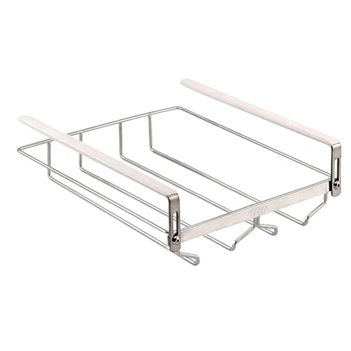 FIGGRITID Verstellbarer Weinglas-Organizer zum Aufhängen Aus Metall, Weinglasregal, Weinglashalter Unter Dem Schrank, Ohne Bohren, für Bar, 23 cm (1 Stück) von FIGGRITID