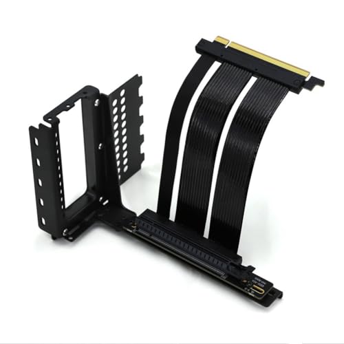 FIGGRITID Vertikale GPU-Montagehalterung, Grafikkartenhalter-Kit mit PCI-E 4.0 X16 Riser-Kabel, 90 Grad Rechtwinklige Stahlplatte + Kunststoff + Metall von FIGGRITID