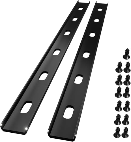 C-K, Stahlstütze, Metallstütze, versteckte C-Halterung für Tischplatte, Holzbearbeitung, schwarze Beschichtung, 6 Löcher (61 cm) von FIGHT FOR YOU