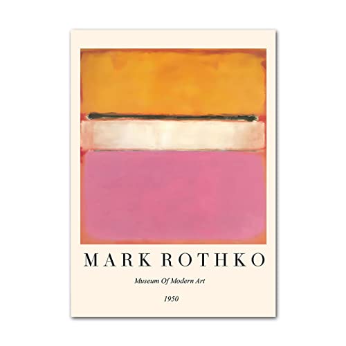 FIGMAN Berühmte Mark Rothko Poster Ausstellung Malerei Retro Mark Rothko Leinwand Wandkunst Mark Rothko Drucke für Home Wall Dekor Bild 30x40cm Kein Rahmen von FIGMAN