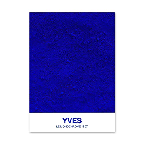 FIGMAN Yves Klein Blau Poster Blau Monochrome Tinte Wandkunst Yves Klein Blaudrucke Yves Klein Leinwandmalerei für Zuhause Wanddekoration Bild 40x60cm Kein Rahmen von FIGMAN