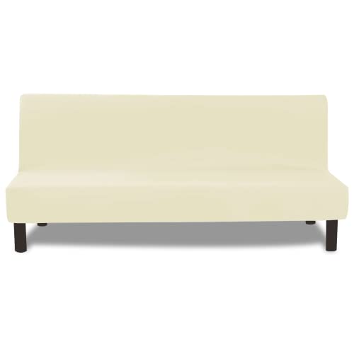 FIGOOO Sofabezug ohne Armlehnen 3 Sitzer Elastisch Sofa Überzug Armloser Waschbar Sofaüberwurf Sofahusse Schonbezug für Clic Clac Couchbezug ohne Armlehne,Beige von FIGOOO