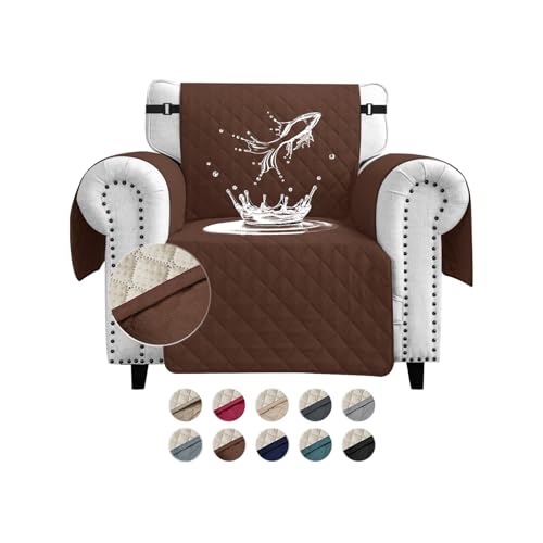 FIGOOO wasserdichte Sofabezug 1 Sitzer Dicke Sofaschoner Wasserdicht Gesteppte Sofa Überzug mit Seitentaschen Sofaüberwurf rutschfest Kratzfest für Haustiere Hunde Katzen,Dunkelbraun FIGOOO wasserdichte Sofabezug 1 Sitzer Dicke Sofaschoner Wasserdicht Gesteppte Sofa Überzug mit Seitentaschen Sofaüberwurf rutschfest Kratzfest für Haustiere Hunde Katzen,Dunkelbraun von FIGOOO