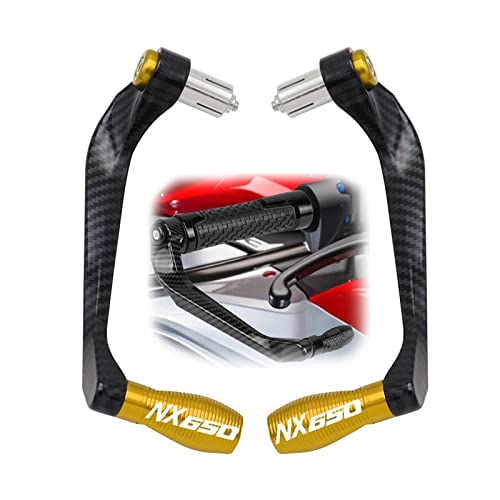 FIGULI Hebelhandschutz Kohlefaser Aluminiumlegierung Bremskupplungshebel Schutzfolie Universal Für H-ONDA NX650 J-X Dominator NX 650 1997 1998 1999-2015 2016 2017 2018(Gold) von FIGULI