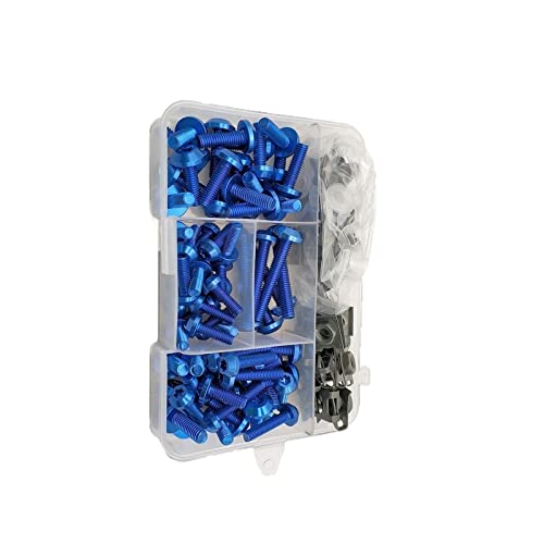 FIGULI Karosserieschrauben Für XR125 XR 125 XR 250 400 Für Kawasaki ZG1000 ZRX1100 ZRX 1100 ZRX1200 ZRX 1200 Motorrad Verkleidung Schrauben Muttern Kit Body Fastener Clips Schraube(Blu) von FIGULI