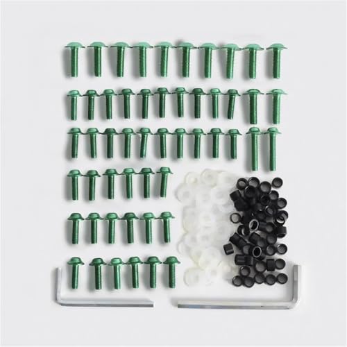 Karosserieschrauben 158 Stück Motorrad-Verkleidungsschrauben, Befestigungsclips, Schrauben Für Yamaha YZF R6 YZFR6 1999-2002 2000 2001 Verkleidungsschraubensatz Karosserie(Green) von FIGULI