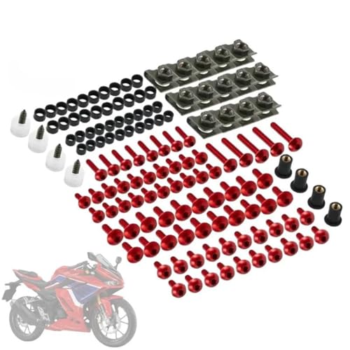 Karosserieschrauben 177-teiliges Befestigungsclip-Schraubenset Für CBR600RR CBR1000RR CBR 600 F2 F3 F4 CBR 600 RR 1000 RR 900 929RR 650R CNC-Verkleidungsschraubensatz(Rosso) von FIGULI