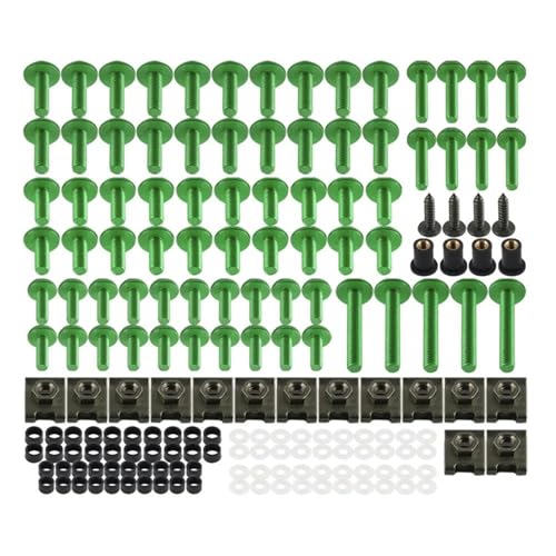 Karosserieschrauben 177-teiliges Verkleidungsschutzschrauben-Set Für Yamaha R6 FZ6 R1 R3 R7 MT 09 07 03 125 FZ1 XJ6 Xmax 300 FZ8 Nmax Karosserieschrauben Mutter(Green) von FIGULI